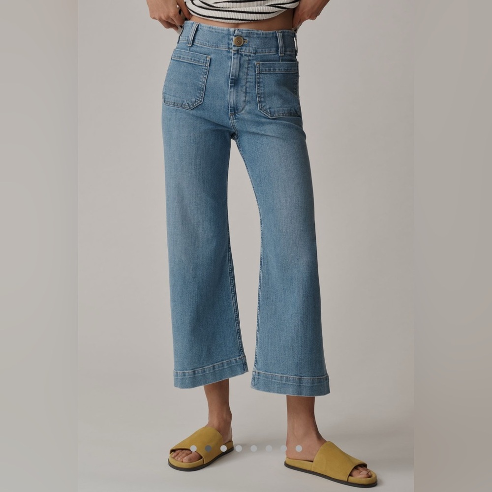 Anthropologie Light Blue Flare & Wide Leg Jeans